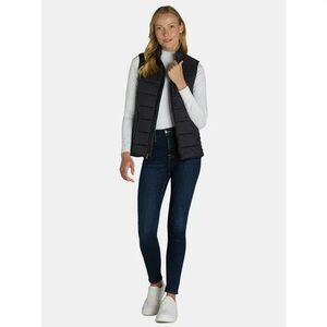 Time and Tru Women's Black Puffer Vest